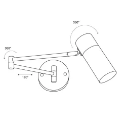 Aplique de pared nórdico extensible