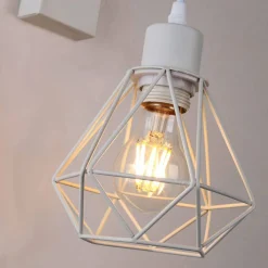 Aplique de pared nórdico jaula "RODEN" - Madera y metal