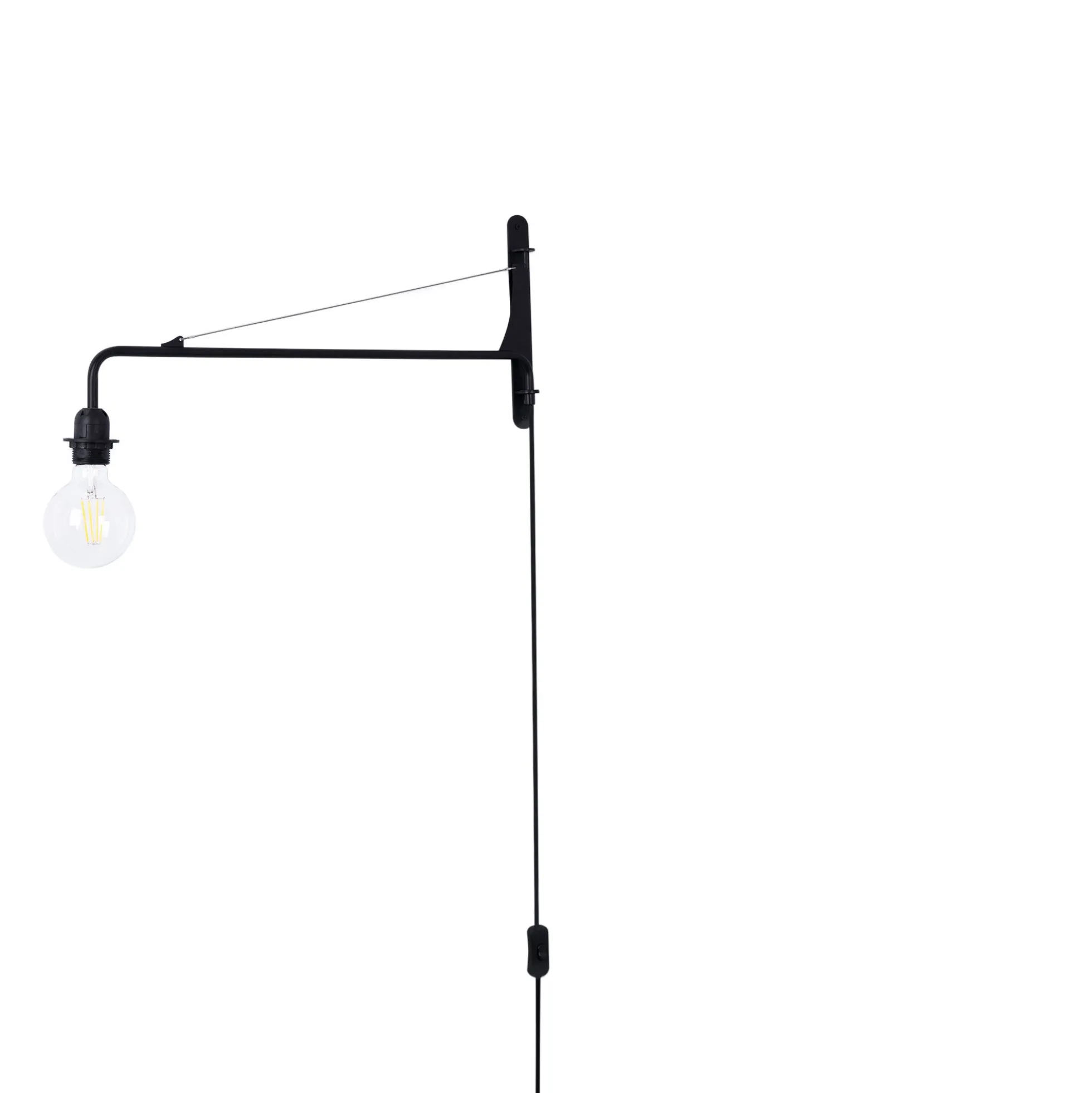 Aplique de pared orientable con cable y enchufe "Pitt"
