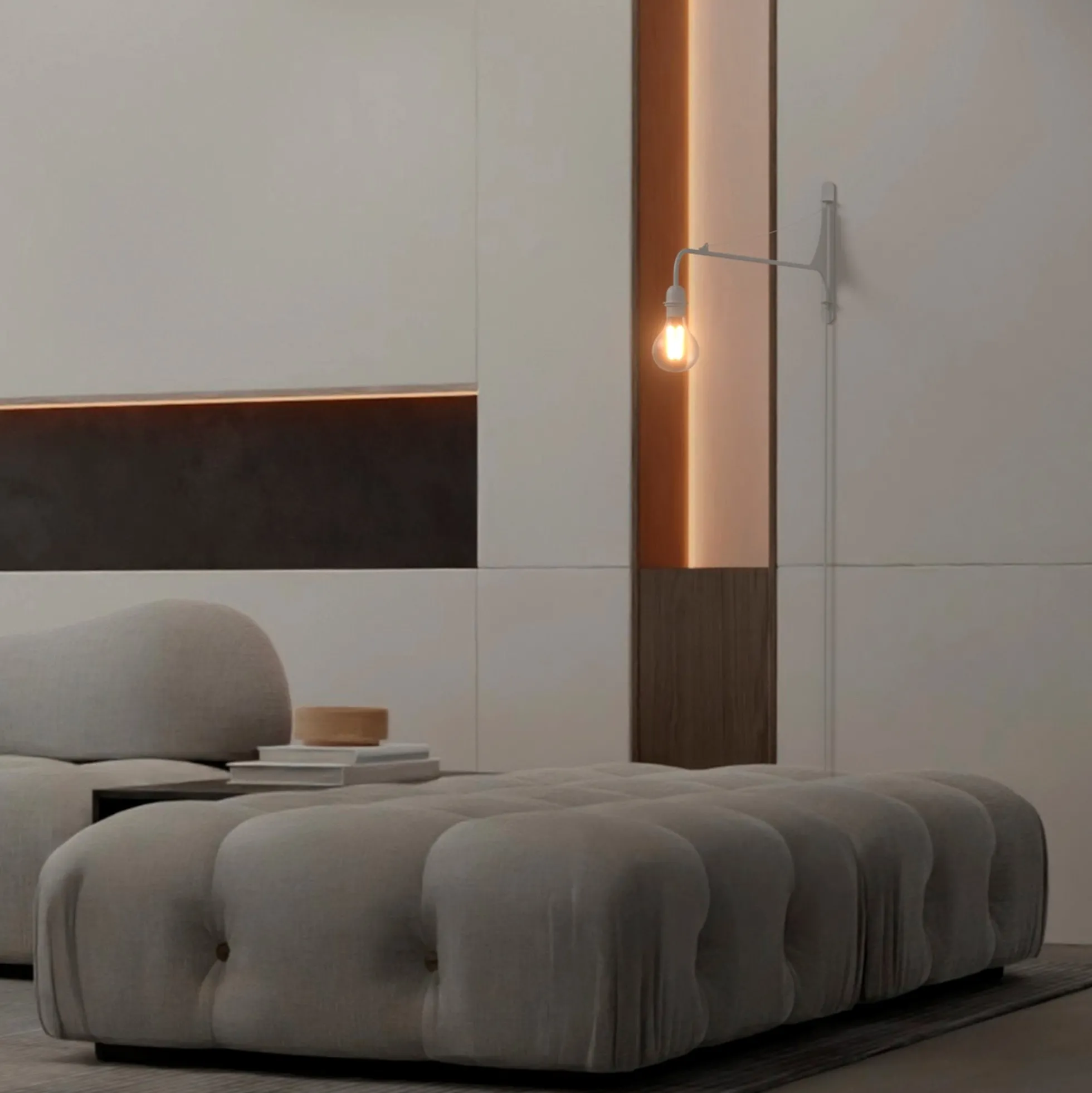 Aplique de pared orientable con cable y enchufe "Pitt"