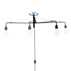 Aplique de pared orientable con cable y enchufe