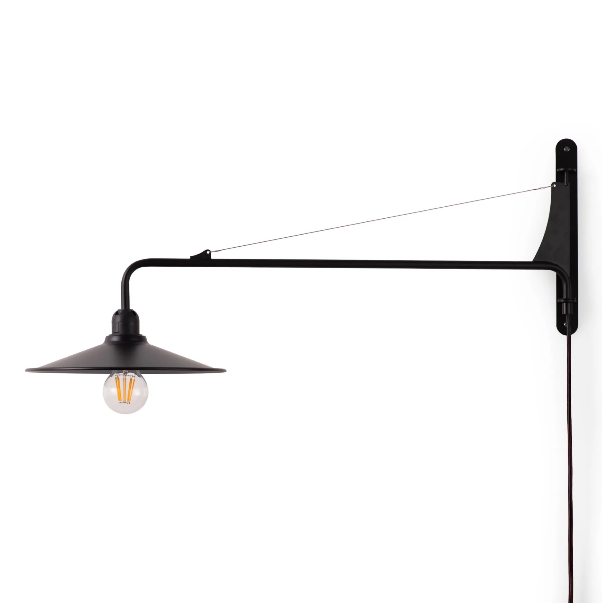 Aplique de pared orientable "PETTI" con cable y enchufe - E27