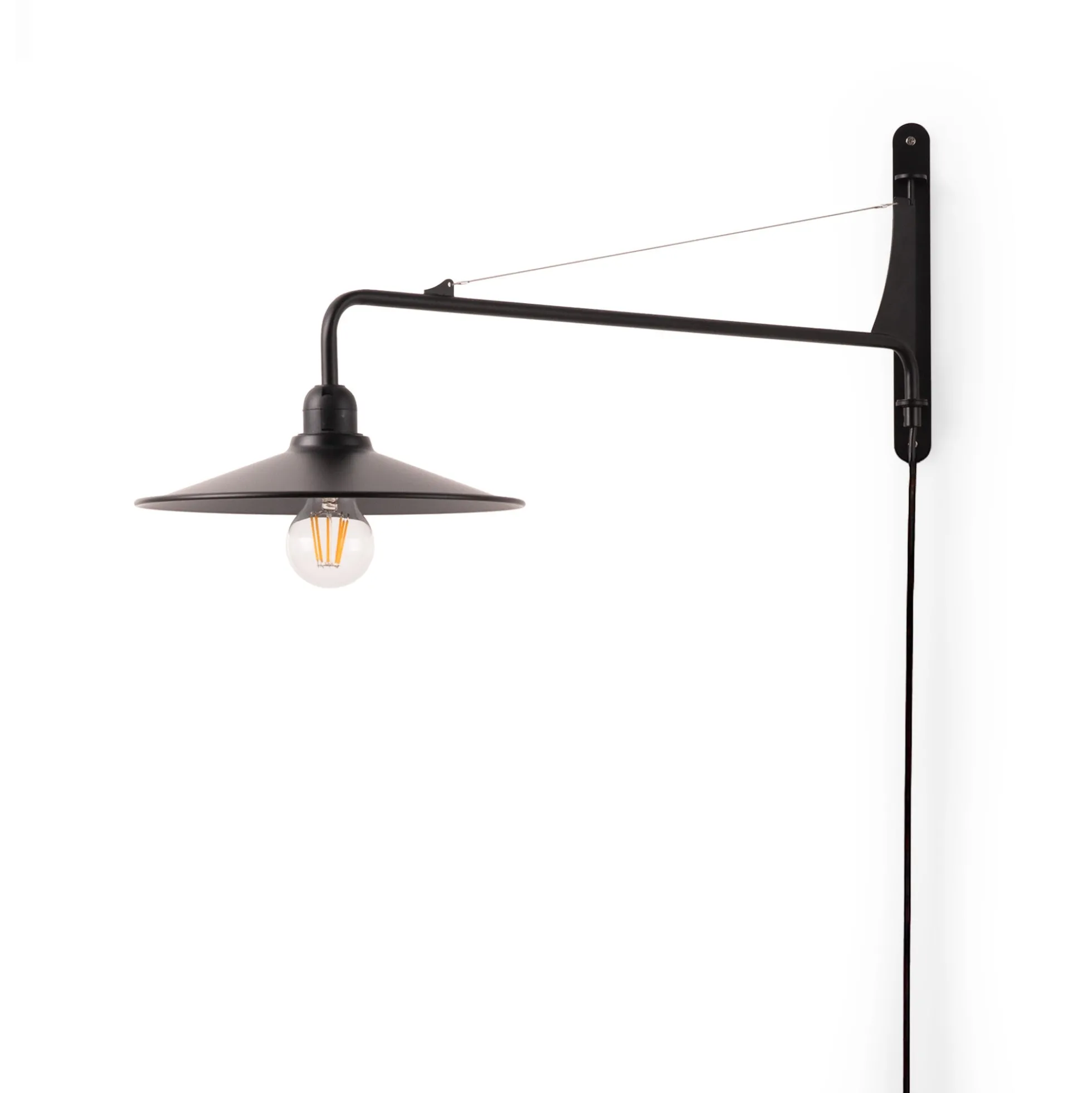 Aplique de pared orientable "PETTI" con cable y enchufe - E27