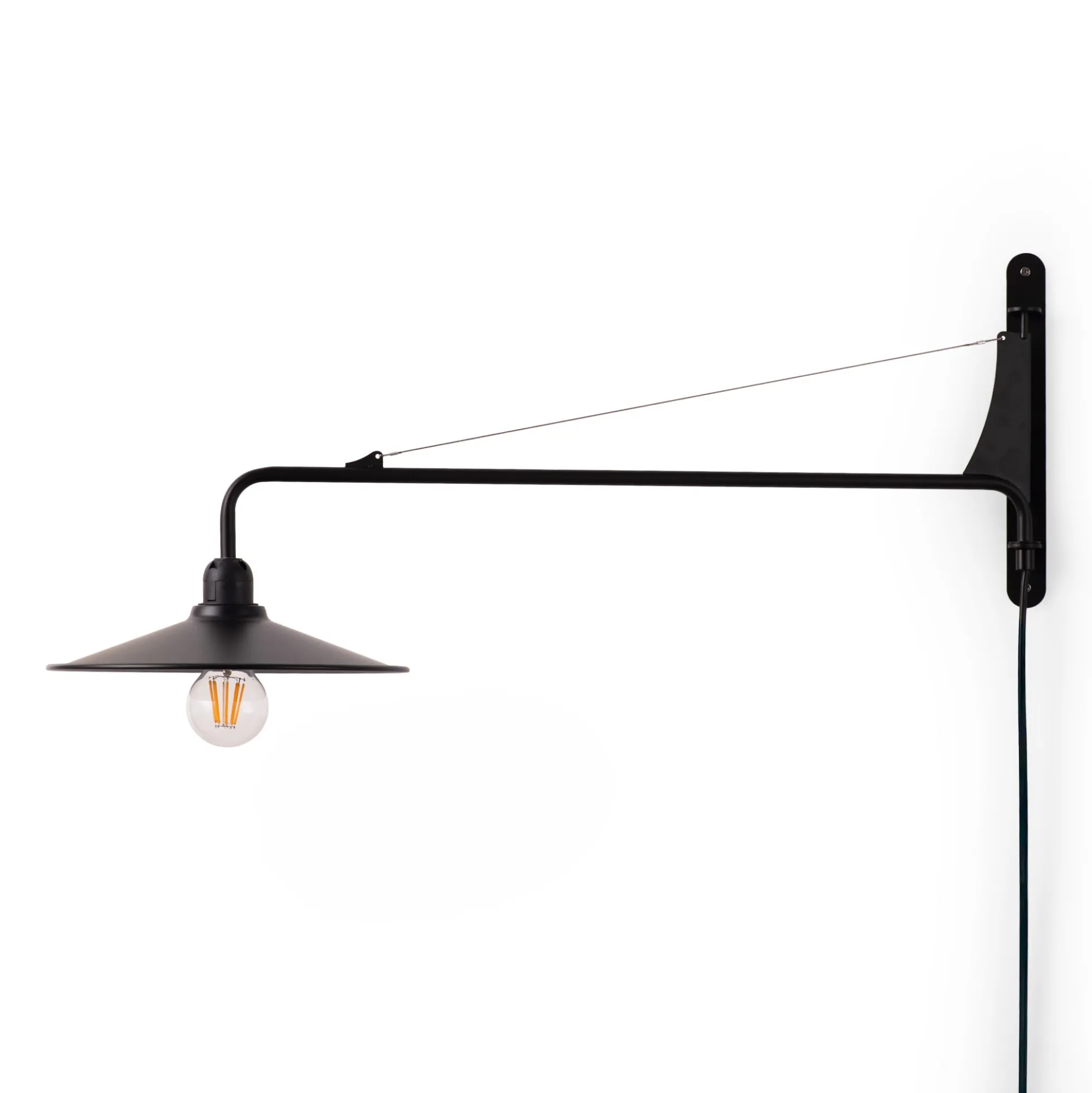 Aplique de pared orientable "PETTI" con cable y enchufe - E27
