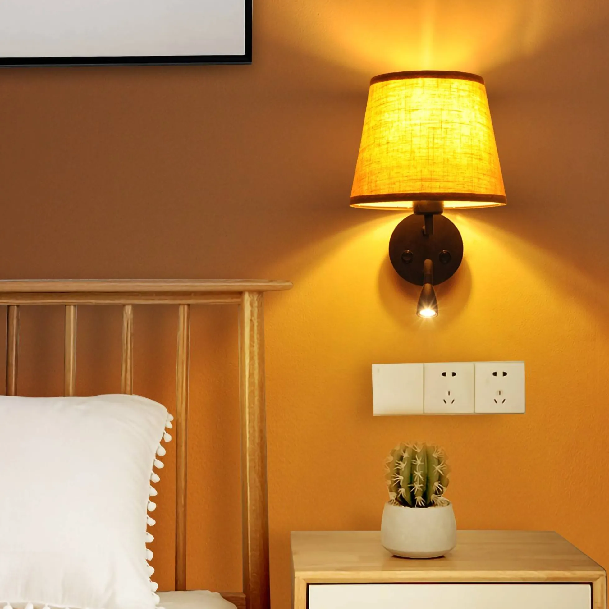Aplique de pared "PAIR" E27 con foco LED de lectura 3W