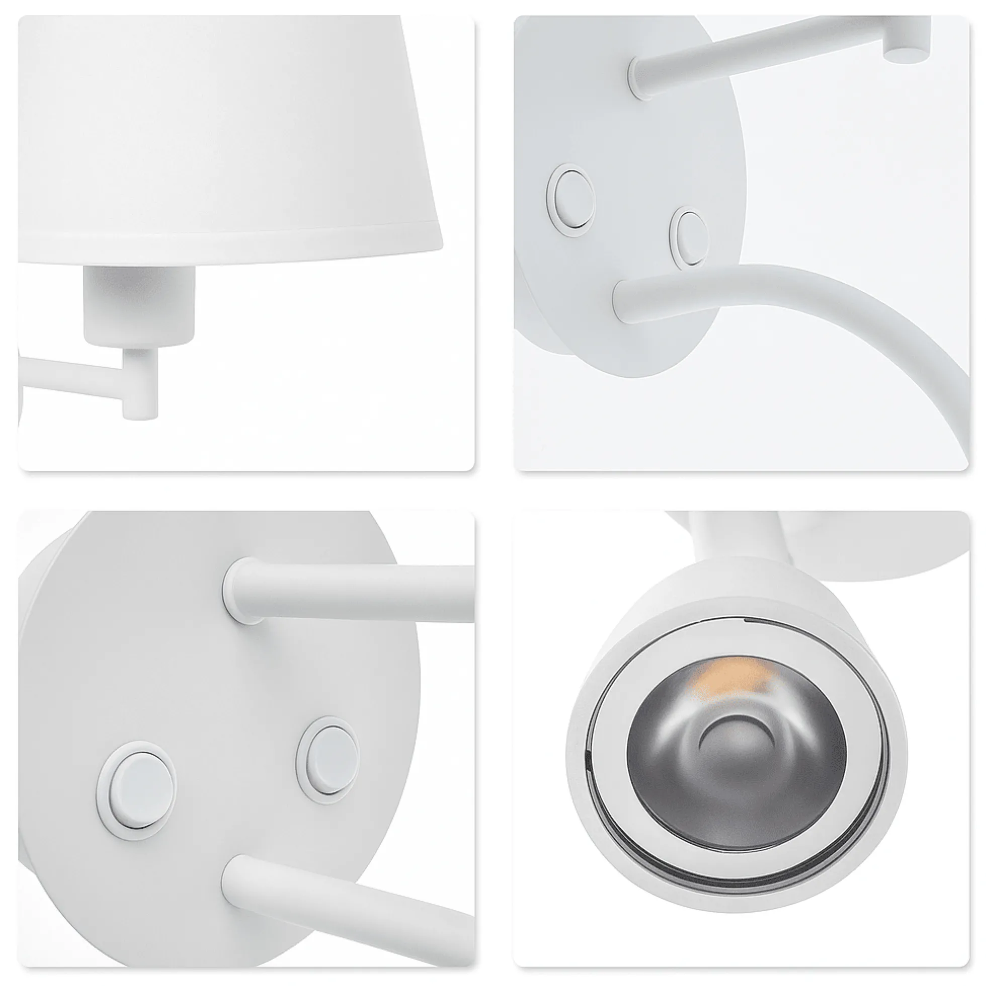 Aplique de pared "PAIR" E27 con foco LED de lectura 3W