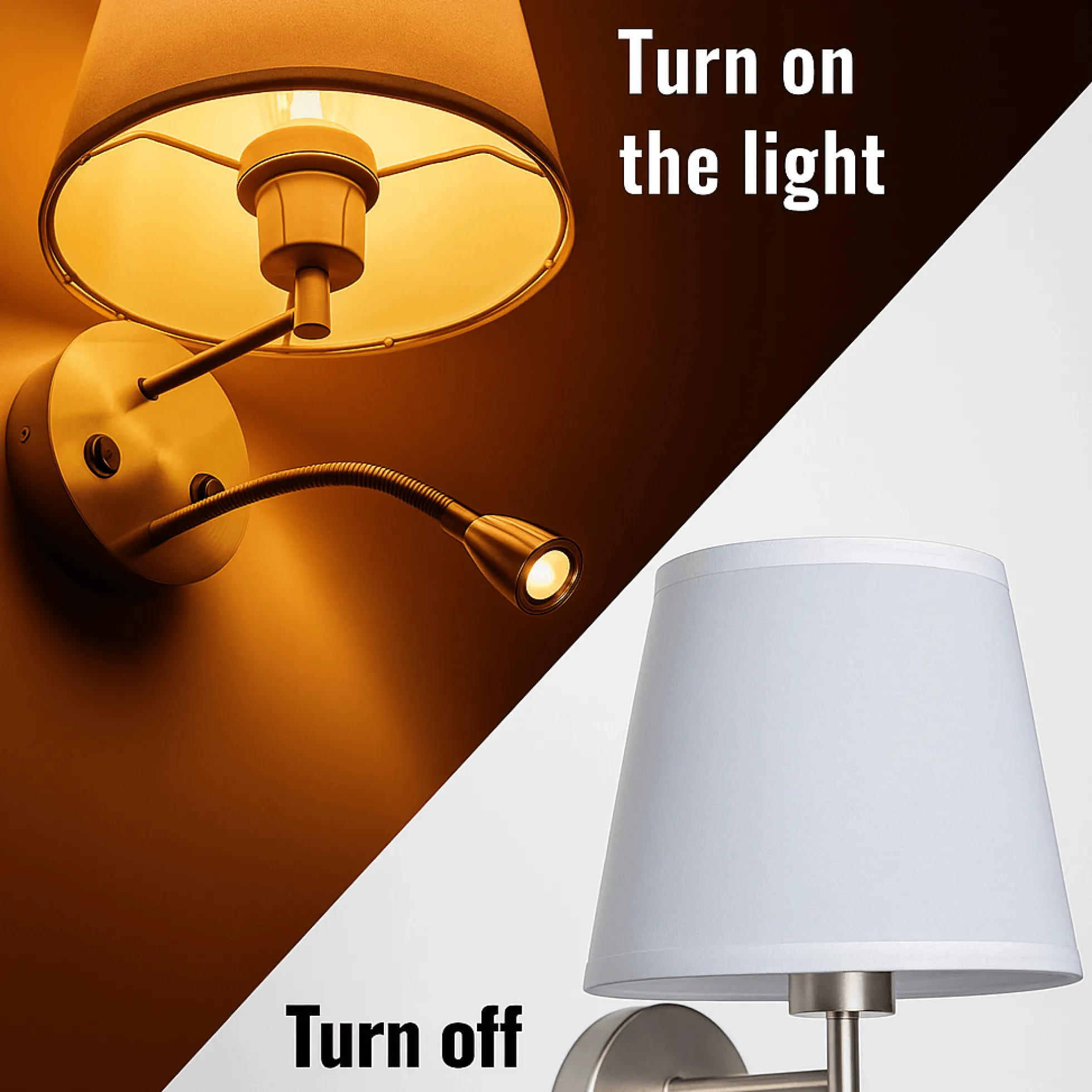 Aplique de pared "PAIR" E27 con foco LED de lectura 3W