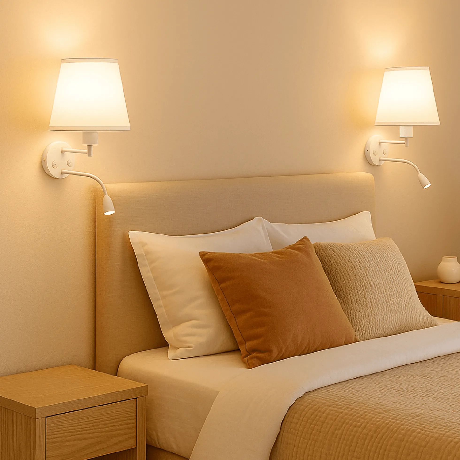 Aplique de pared "PAIR" E27 con foco LED de lectura 3W