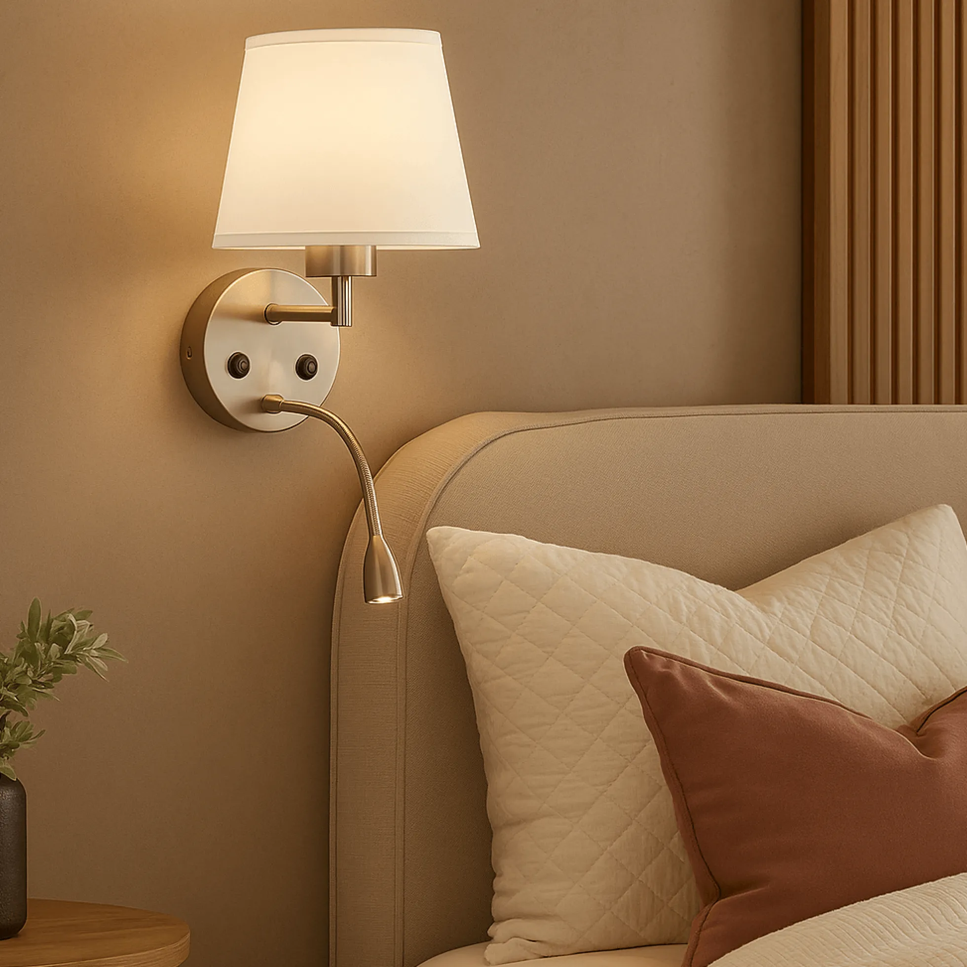 Aplique de pared "PAIR" E27 con foco LED de lectura 3W