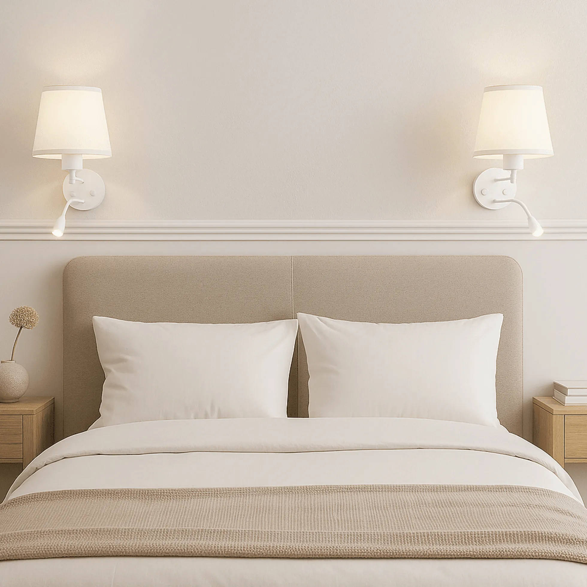 Aplique de pared "PAIR" E27 con foco LED de lectura 3W