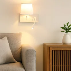 Aplique de pared para lectura "TARAN" - Con foco LED orientable y puerto USB - E27 + 3W