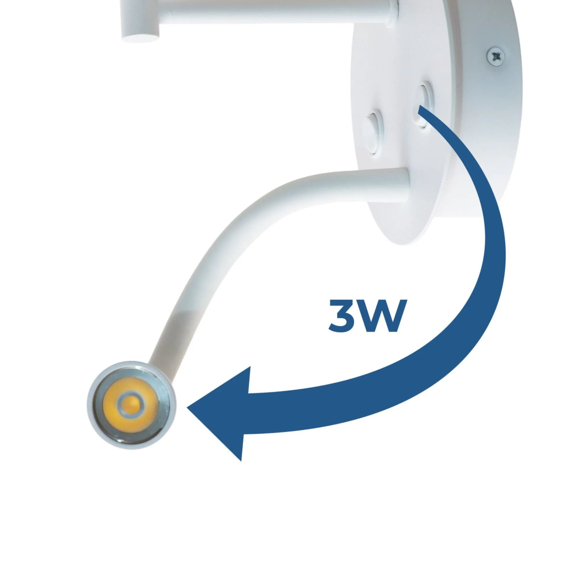 Aplique de pared para lectura "MAR II" - E27 + Foco LED flexible