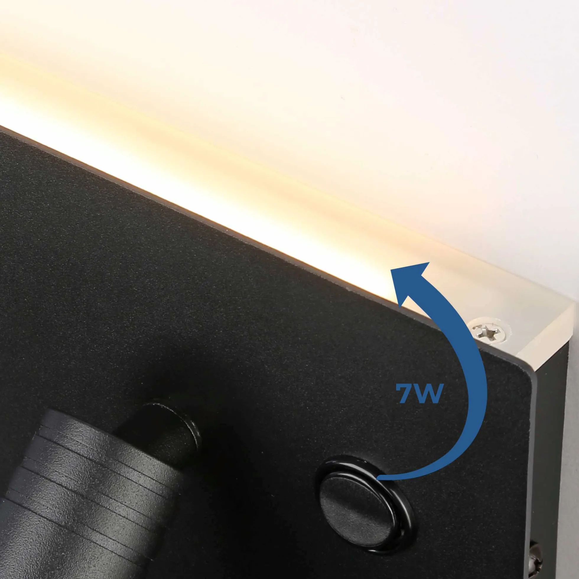 Aplique de pared para lectura con puerto USB "Kerta" - Iluminación doble - 3W+7W, lado derecho