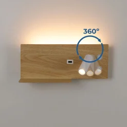 Aplique de pared para lectura con puerto USB