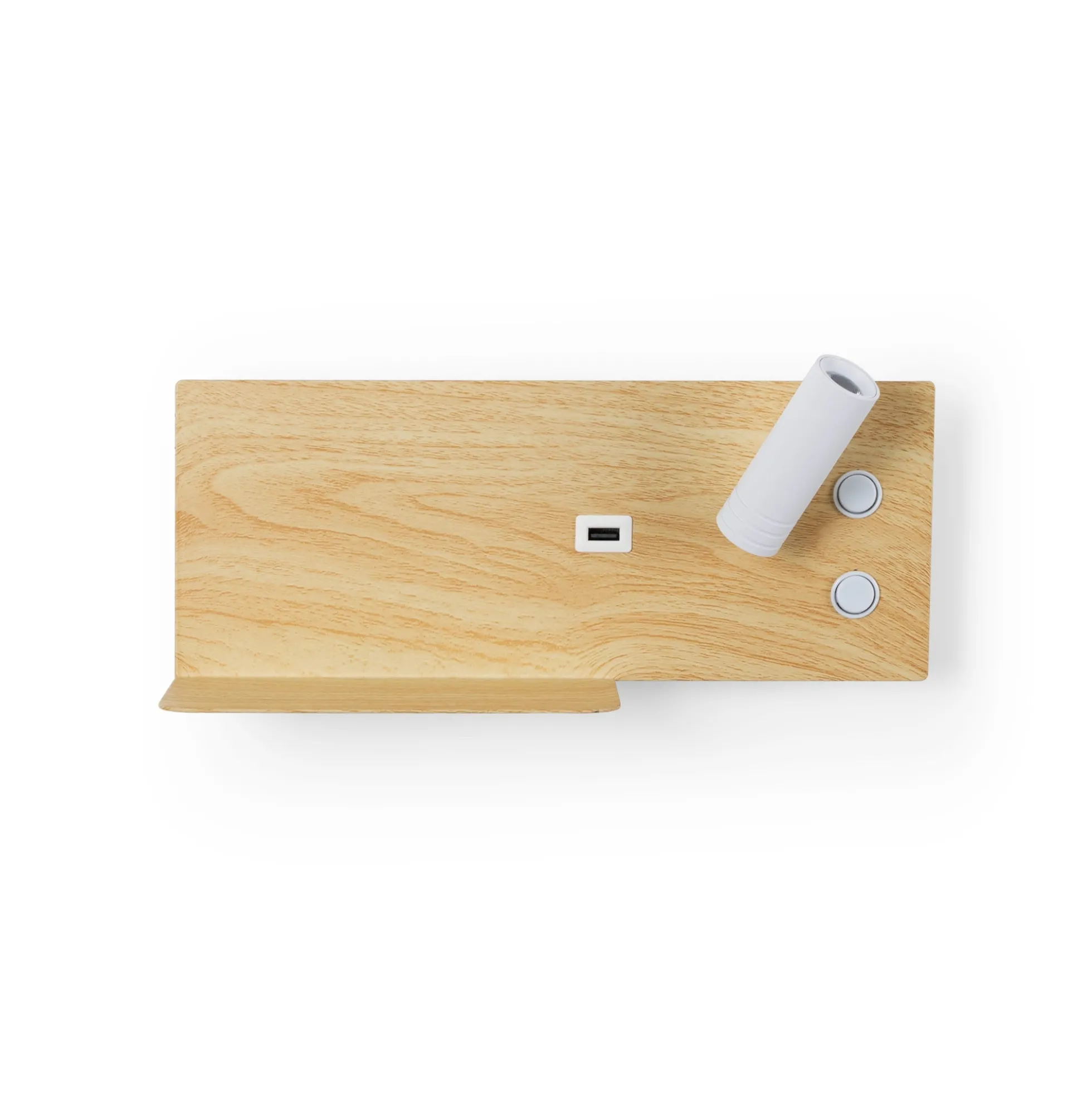 Aplique de pared para lectura con puerto USB "Kerta" - Iluminación doble - 3W+7W, lado derecho