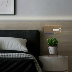 Aplique de pared para lectura con puerto USB