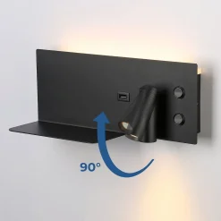 Aplique de pared para lectura con puerto USB