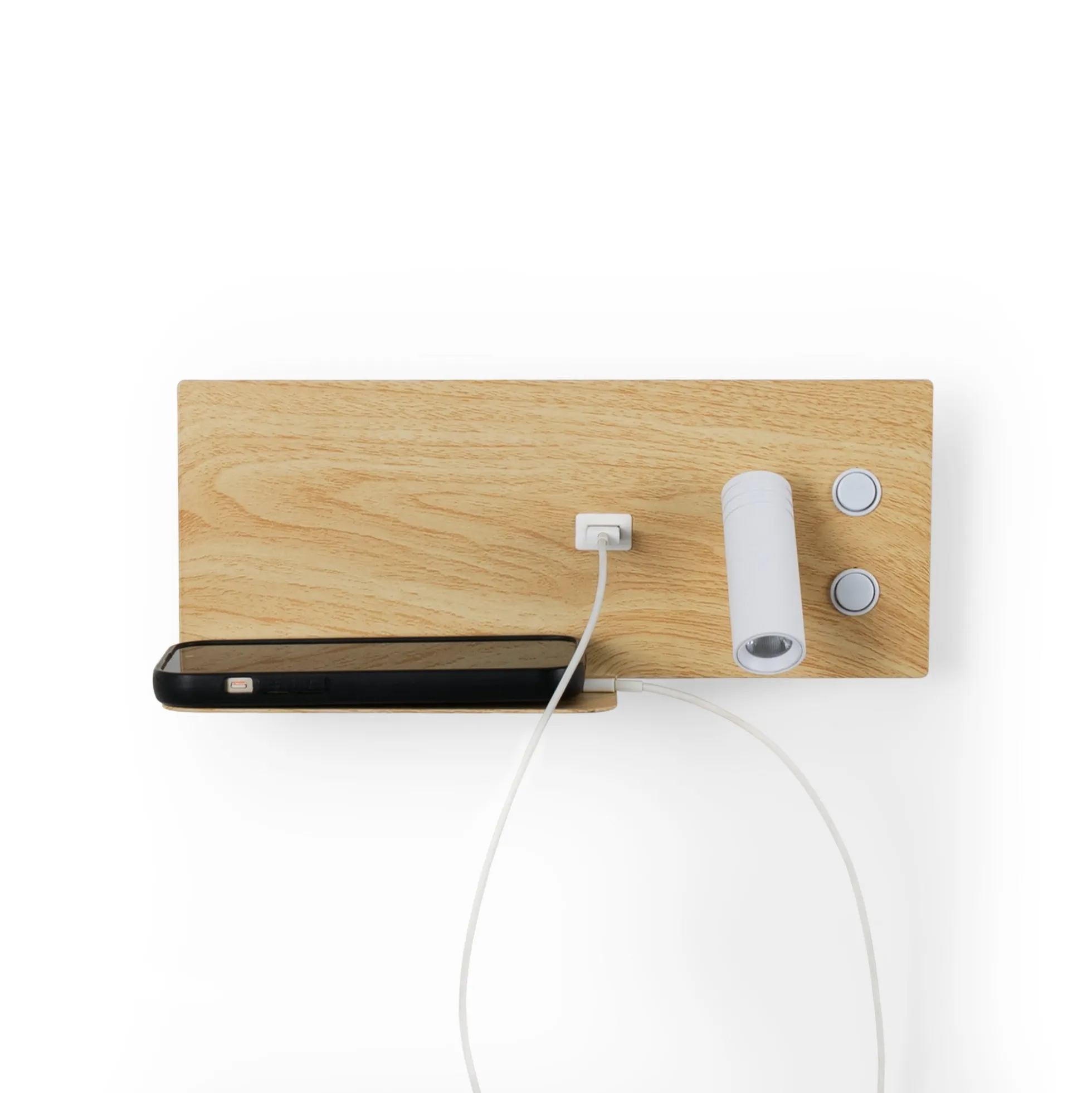 Aplique de pared para lectura con puerto USB "Kerta" - Iluminación doble - 3W+7W, lado derecho