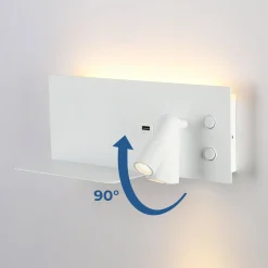Aplique de pared para lectura con puerto USB