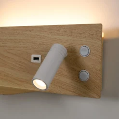 Aplique de pared para lectura con puerto USB