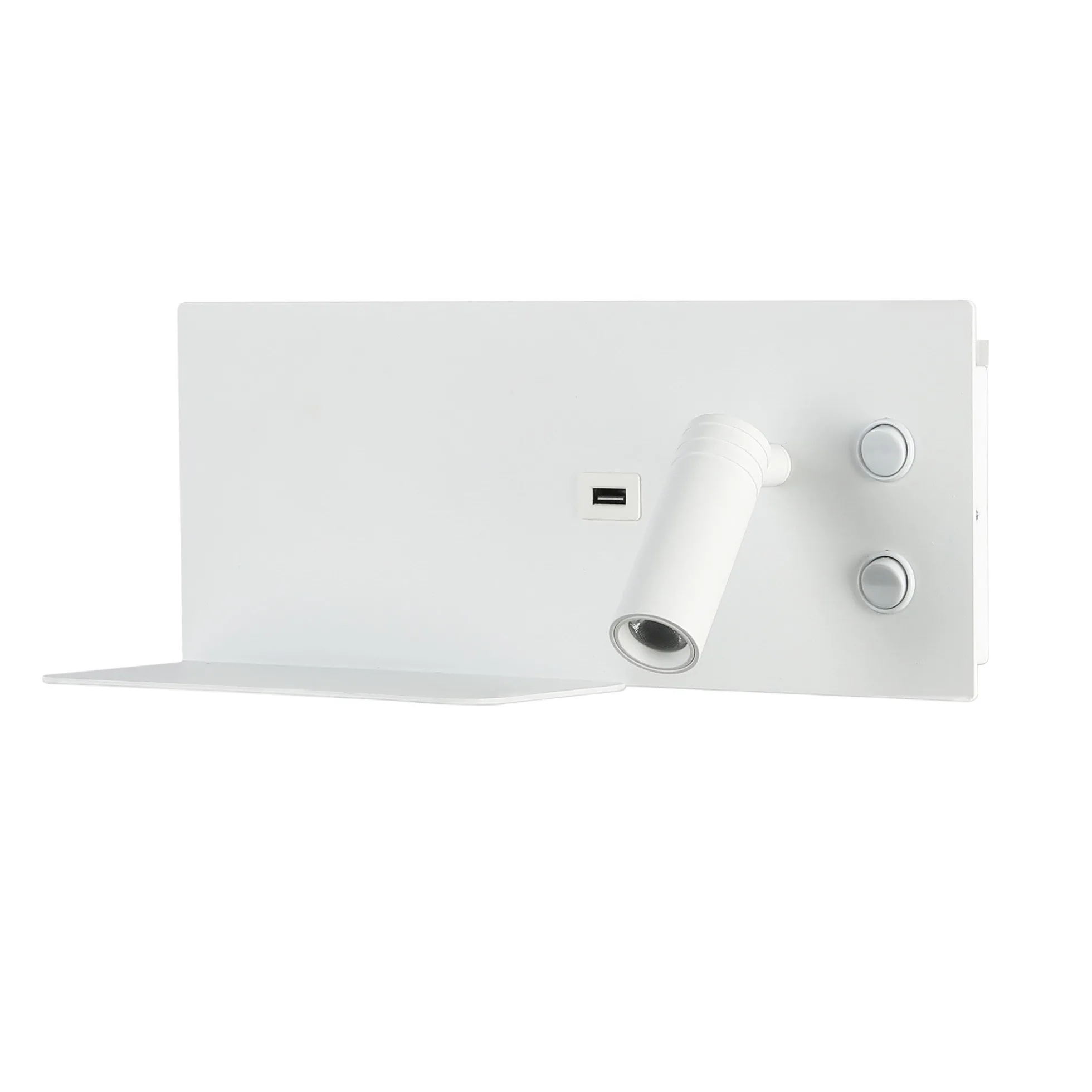Aplique de pared para lectura con puerto USB "Kerta" - Iluminación doble - 3W+7W, lado derecho