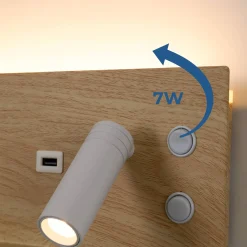 Aplique de pared para lectura con puerto USB