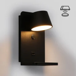 Aplique de pared para lectura con puerto USB "BASKOP W" - 6W - Base carga inalámbrica