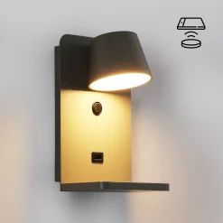 Aplique de pared para lectura con puerto USB
