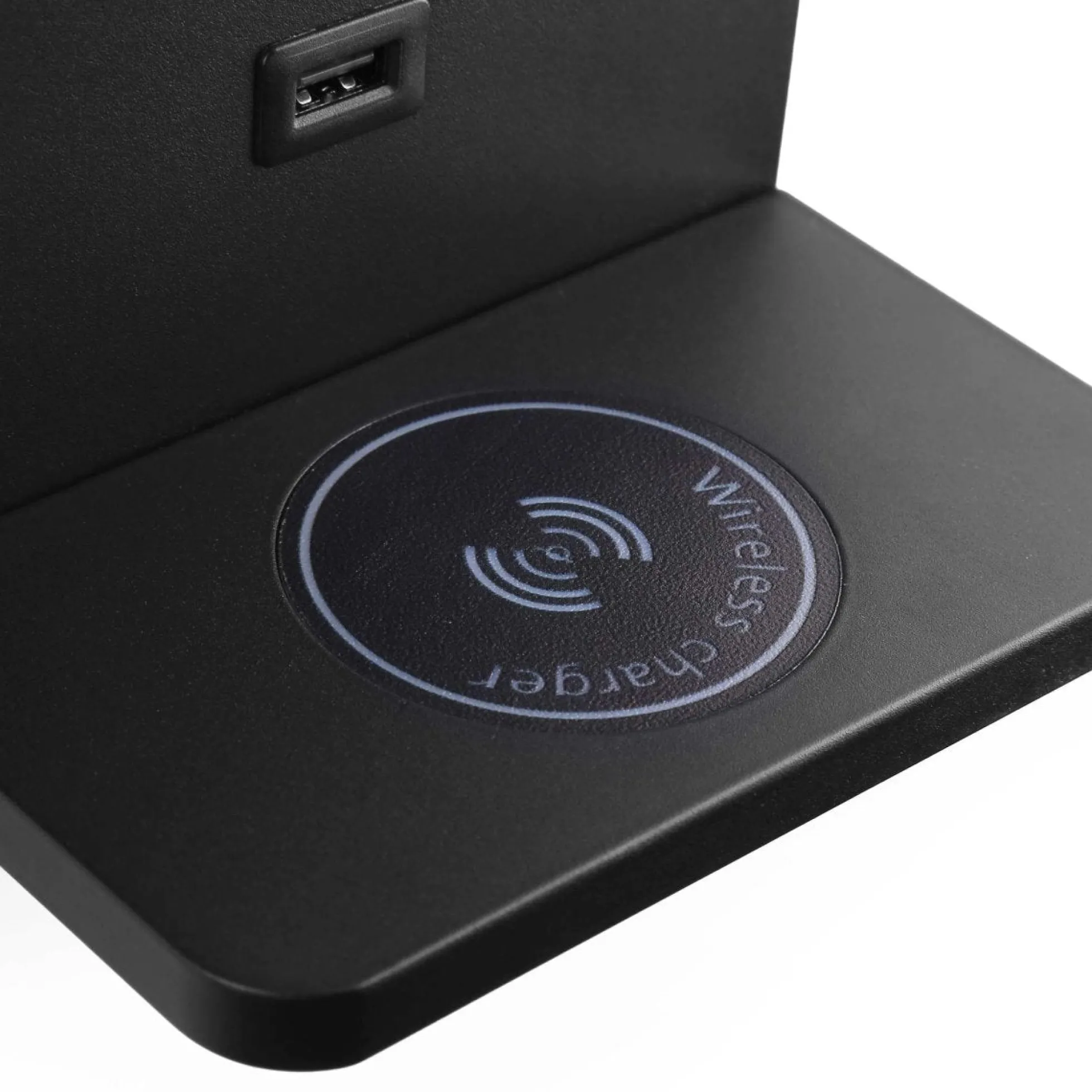 Aplique de pared para lectura con puerto USB "BASKOP W" - 6W - Base carga inalámbrica