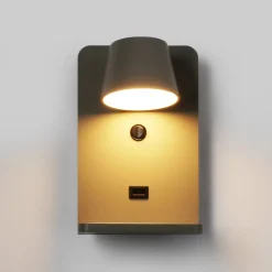 Aplique de pared para lectura con puerto USB