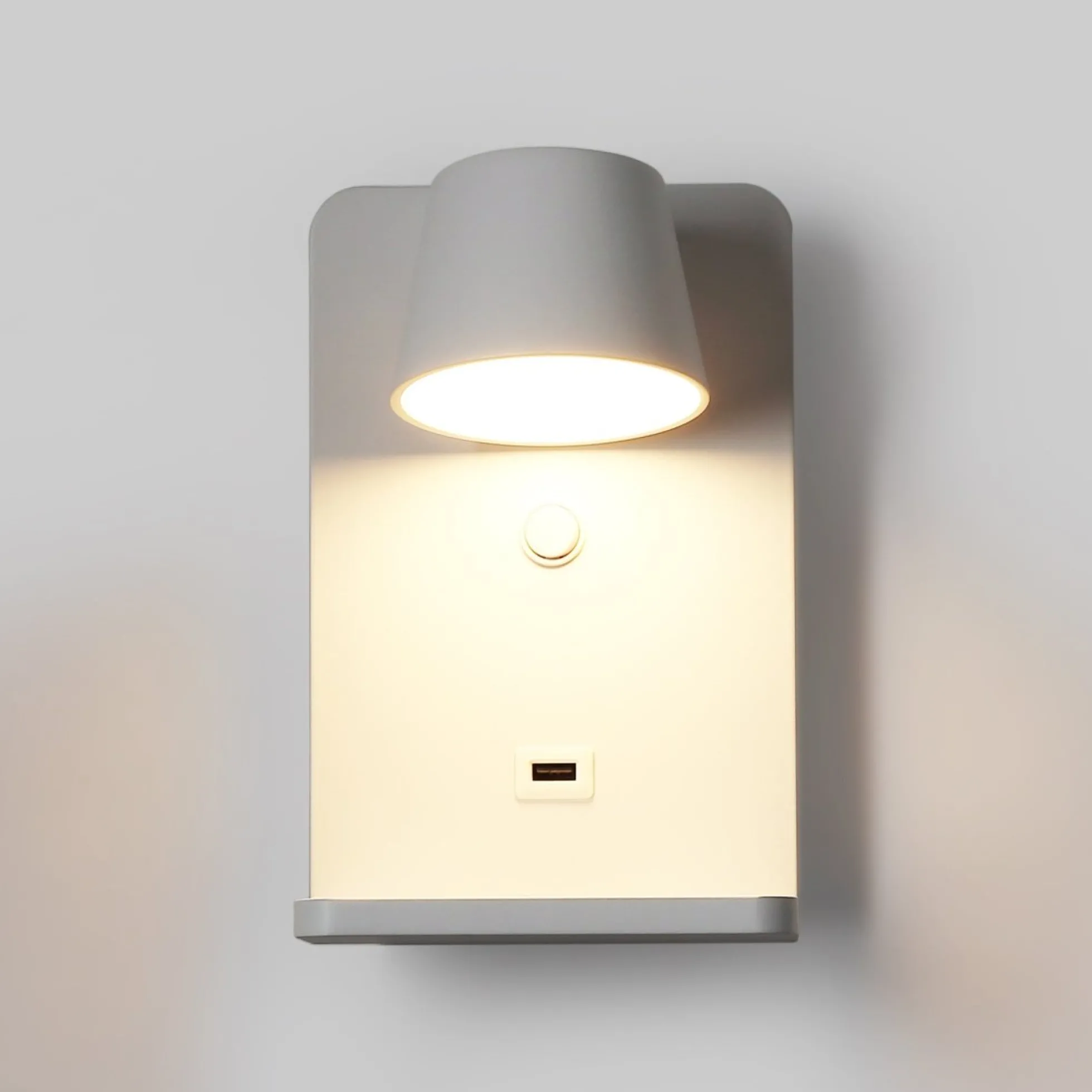 Aplique de pared para lectura con puerto USB "BASKOP W" - 6W - Base carga inalámbrica