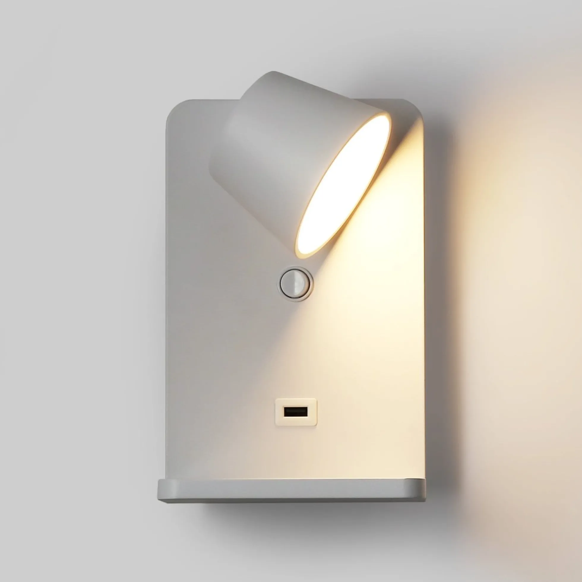 Aplique de pared para lectura con puerto USB "BASKOP W" - 6W - Base carga inalámbrica