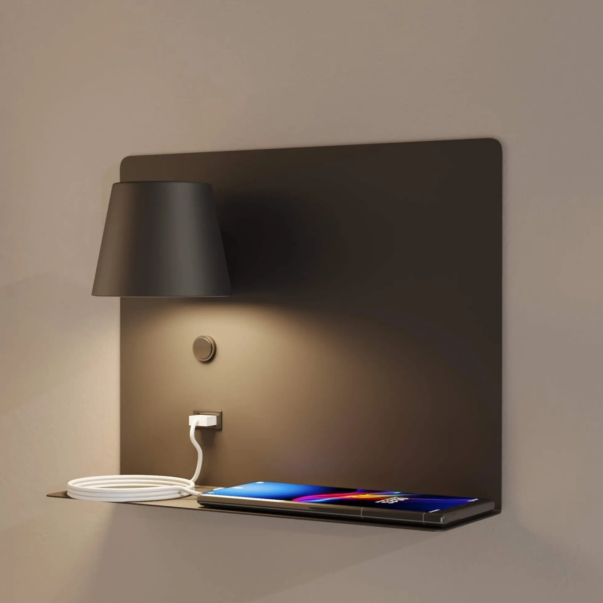 Aplique de pared para lectura con puerto USB "BASKOP" - 6W - Izquierda