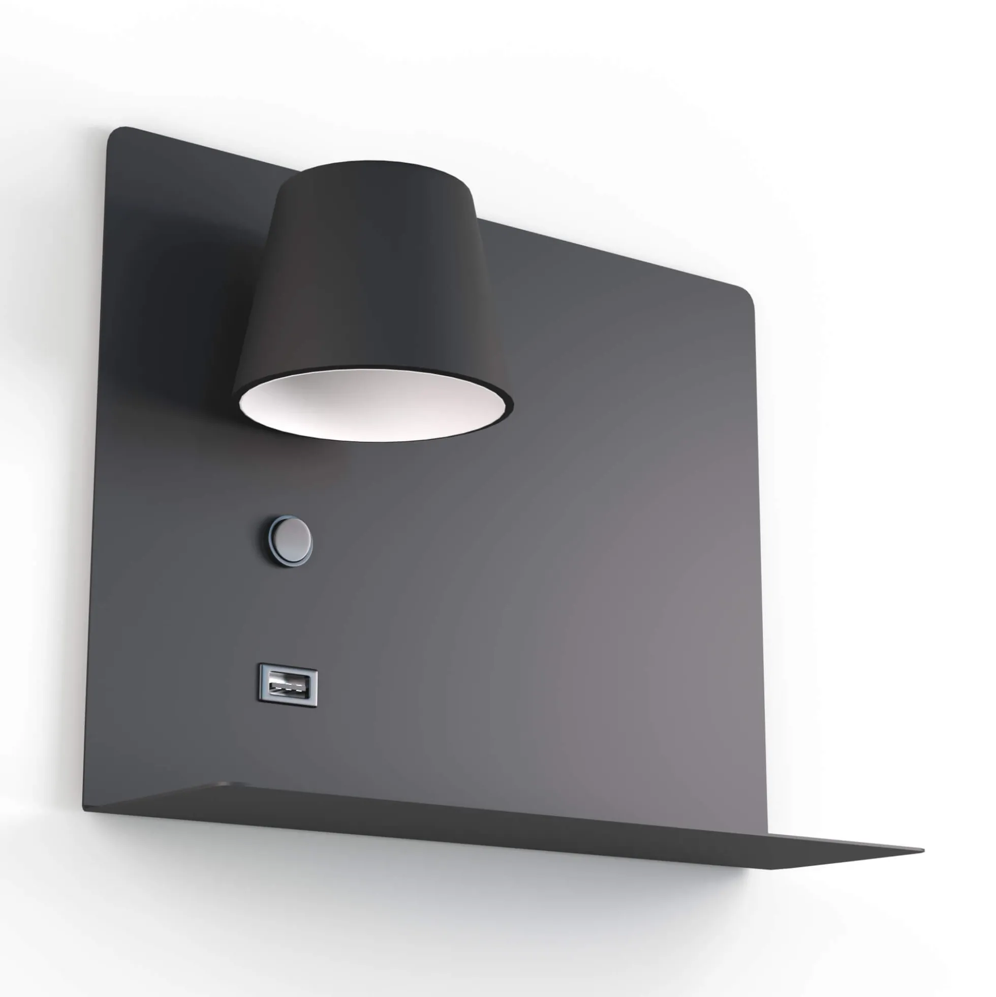 Aplique de pared para lectura con puerto USB "BASKOP" - 6W - Izquierda