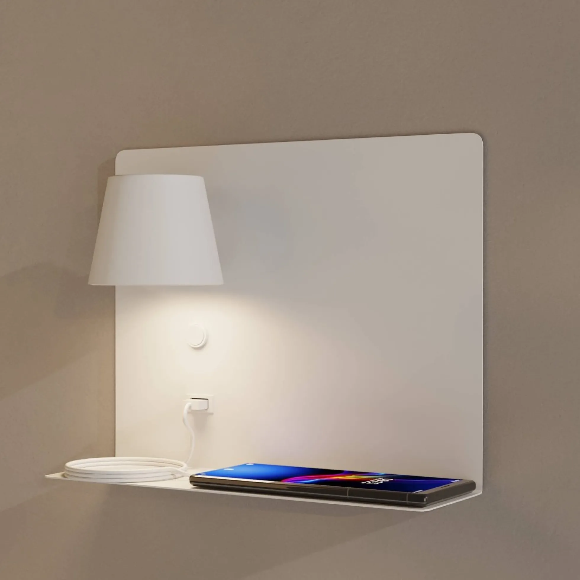 Aplique de pared para lectura con puerto USB "BASKOP" - 6W - Izquierda
