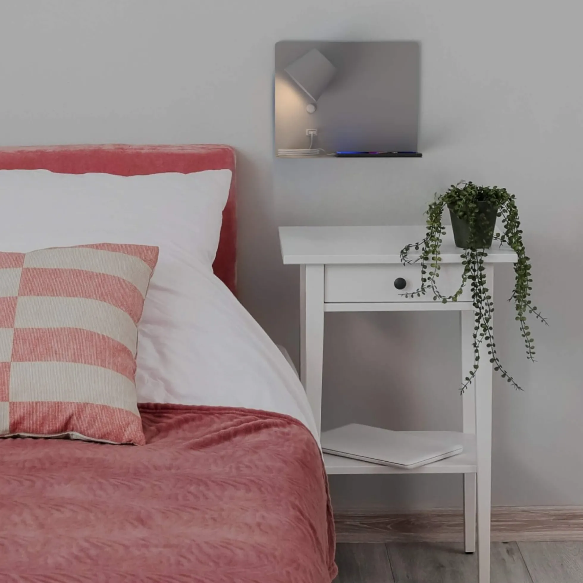 Aplique de pared para lectura con puerto USB "BASKOP" - 6W - Izquierda