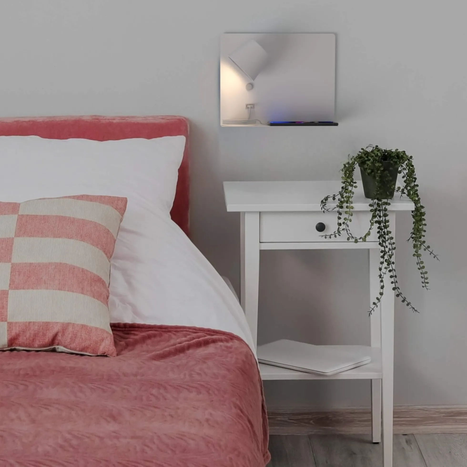 Aplique de pared para lectura con puerto USB "BASKOP" - 6W - Izquierda