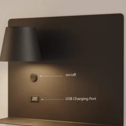 Aplique de pared para lectura con puerto USB