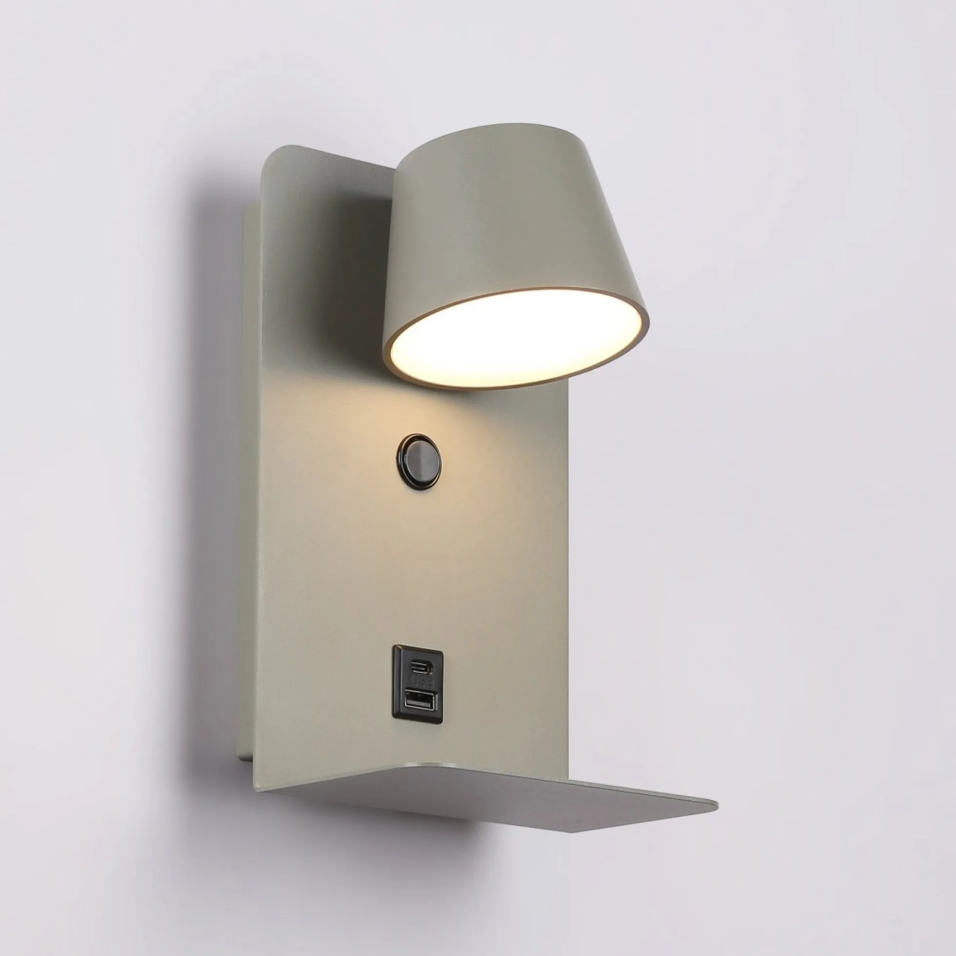 Aplique de pared para lectura "BASKOP" - Puerto USB + USB-C - 6W