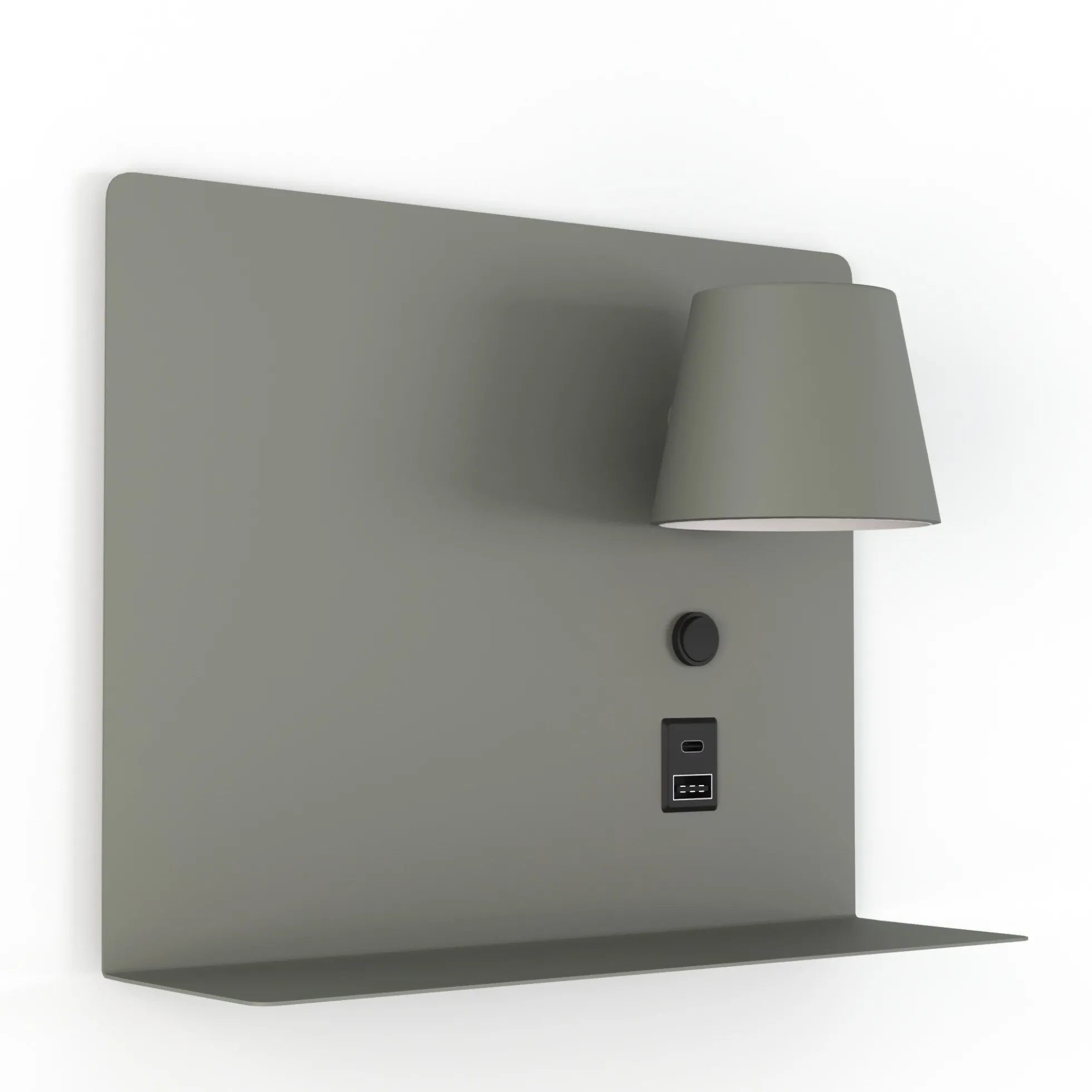 Aplique de pared para lectura con puerto USB y USBC "BASKOP" - 6W - Lado Derecho