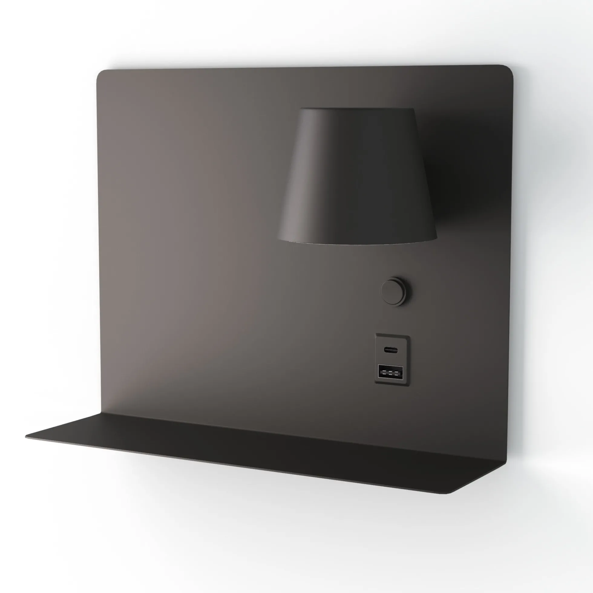 Aplique de pared para lectura con puerto USB y USBC "BASKOP" - 6W - Lado Derecho