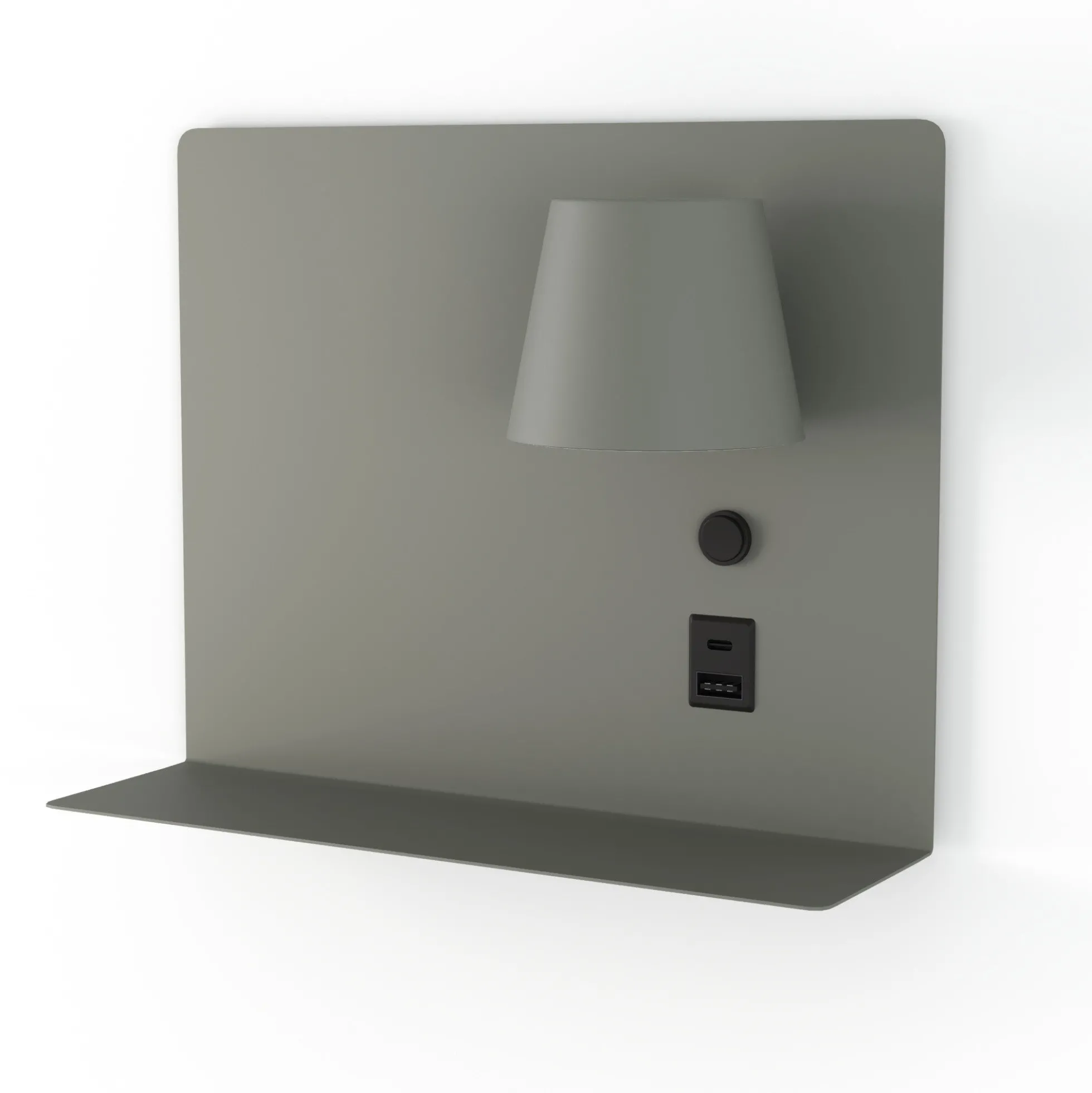 Aplique de pared para lectura con puerto USB y USBC "BASKOP" - 6W - Lado Derecho