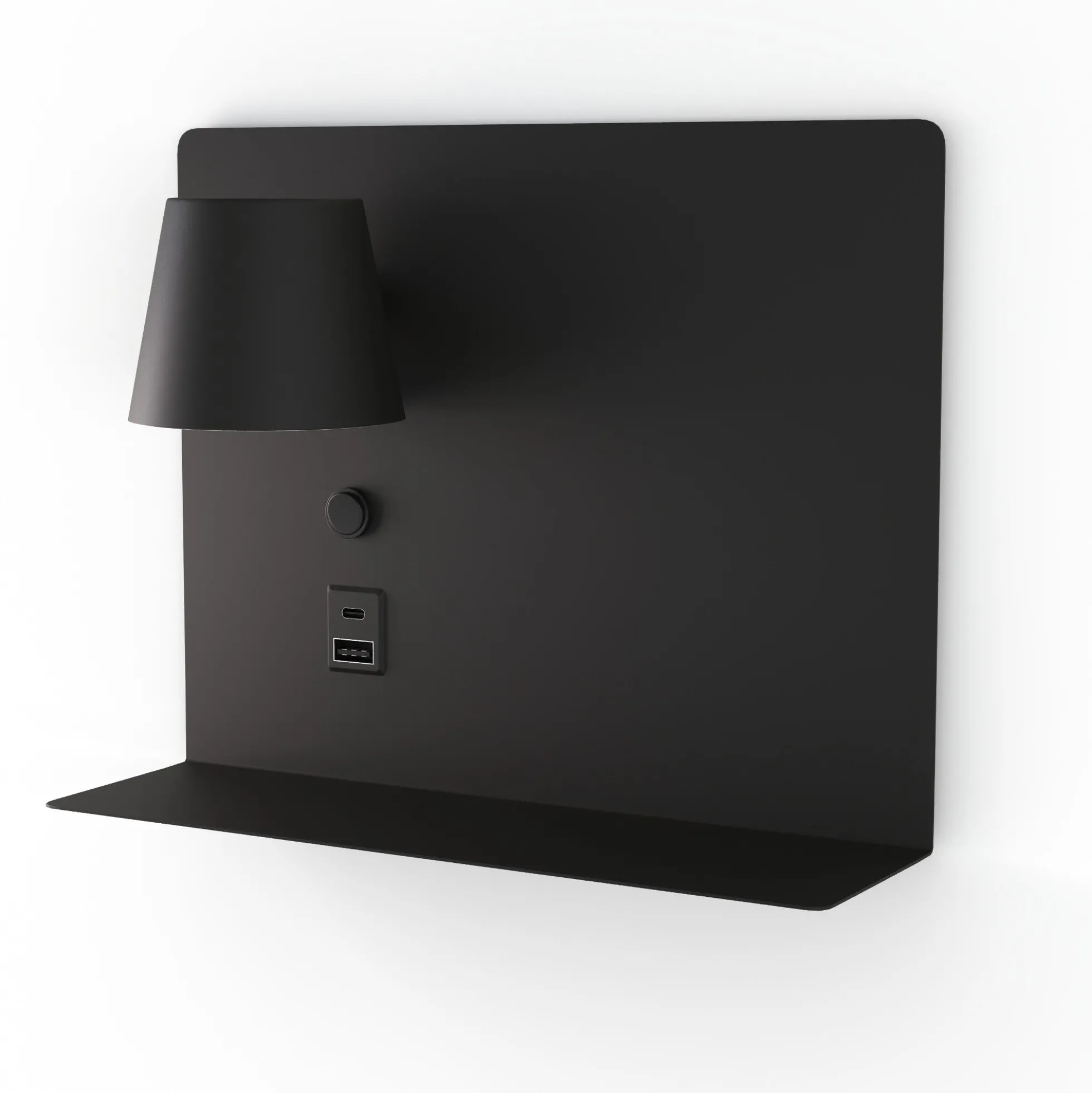 Aplique de pared para lectura con puerto USB y USBC "BASKOP" - 6W - Lado Izquierdo