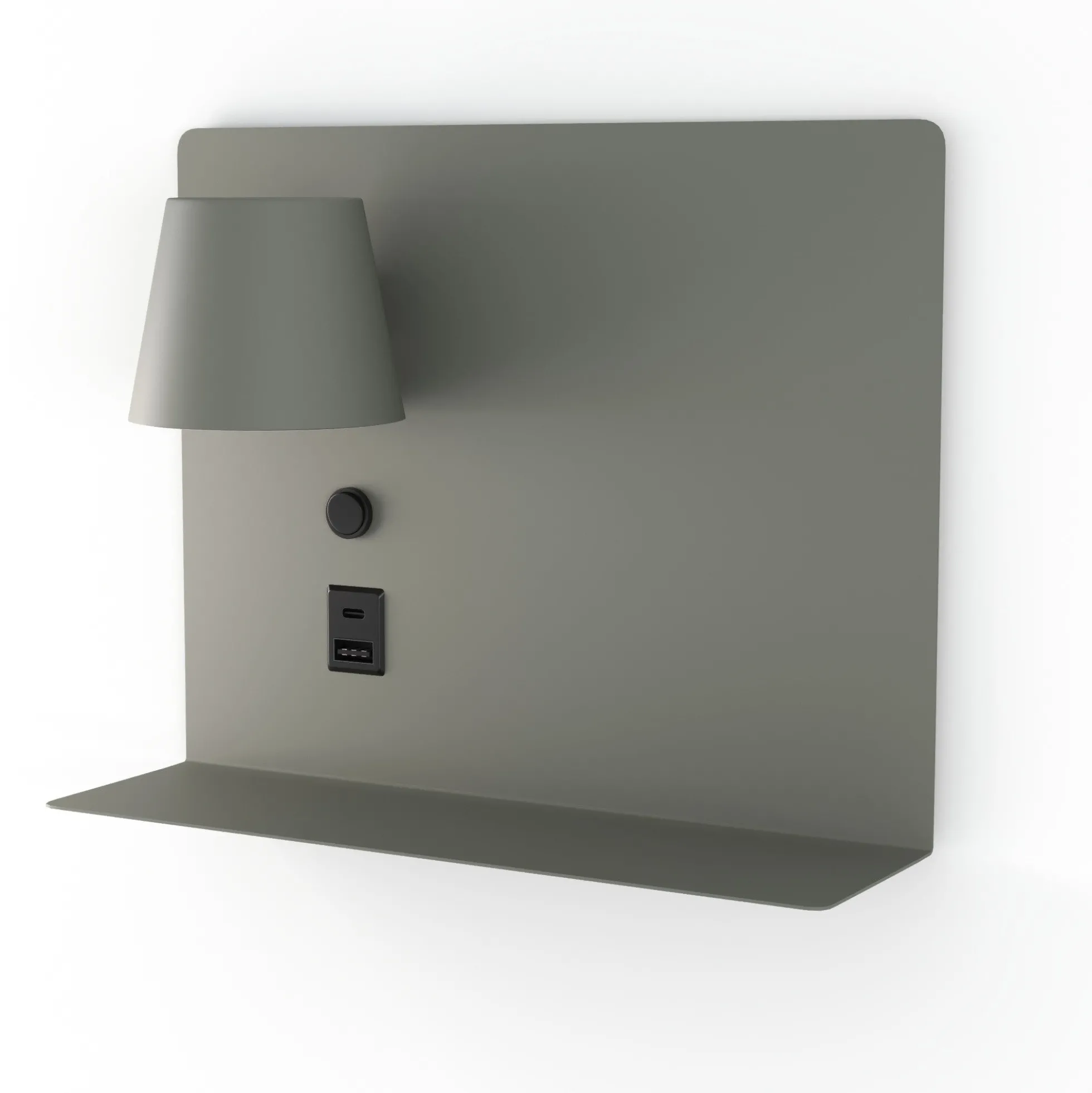 Aplique de pared para lectura con puerto USB y USBC "BASKOP" - 6W - Lado Izquierdo