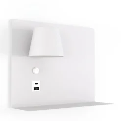 Aplique de pared para lectura con puerto USB y USBC