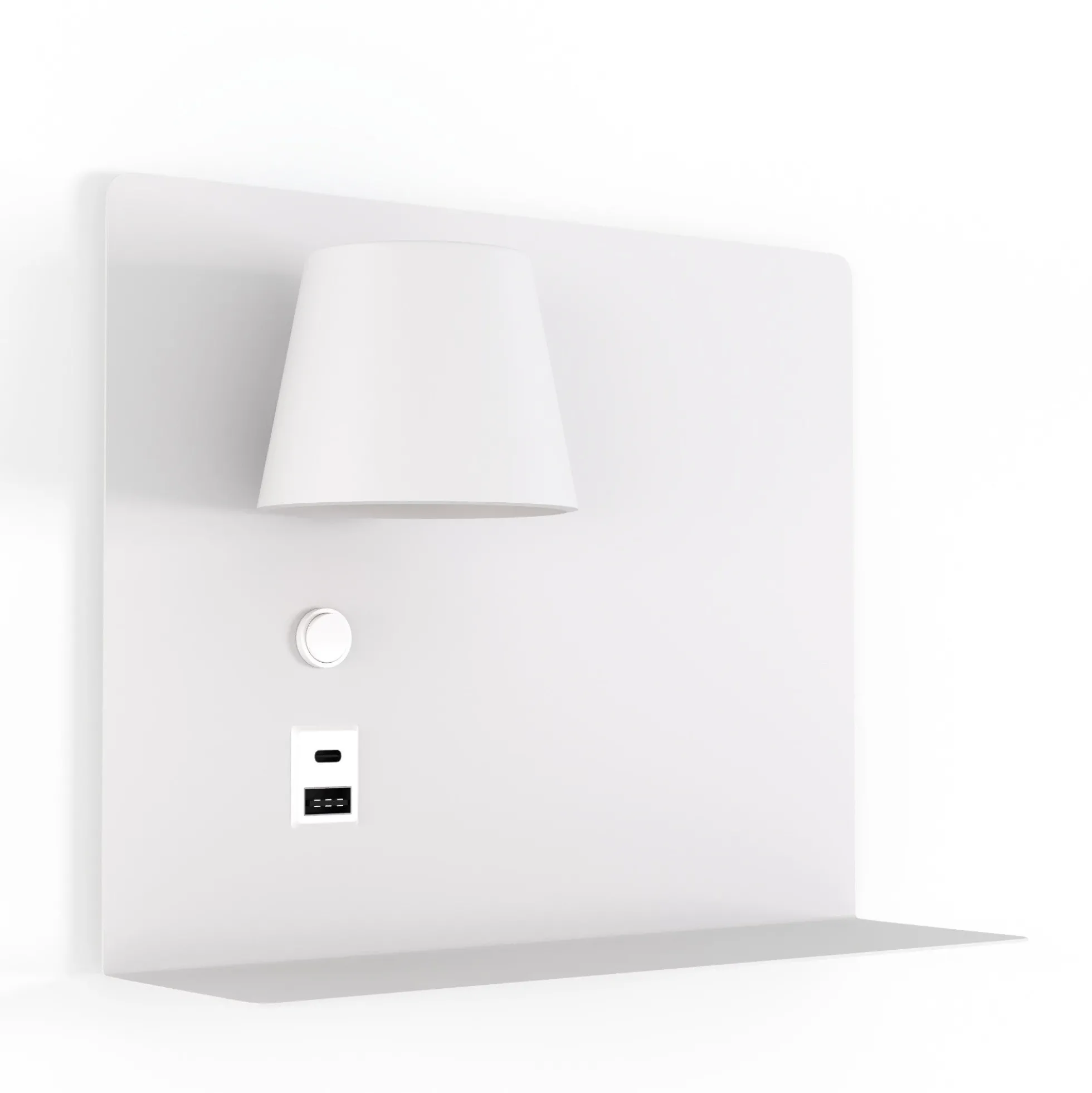 Aplique de pared para lectura con puerto USB y USBC "BASKOP" - 6W - Lado Izquierdo