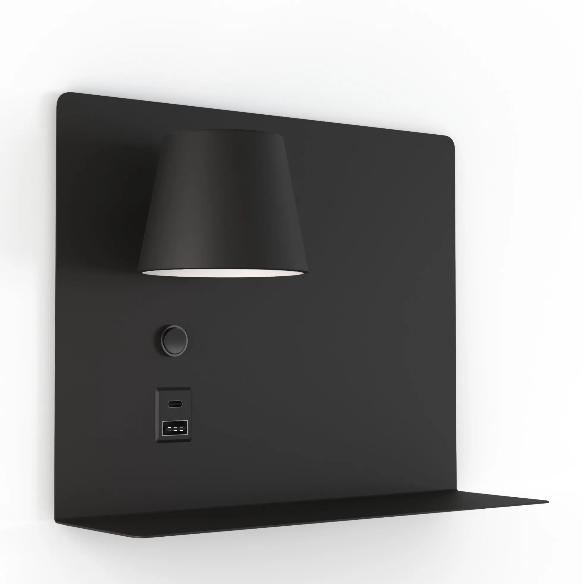 Aplique de pared para lectura con puerto USB y USBC "BASKOP" - 6W - Lado Izquierdo