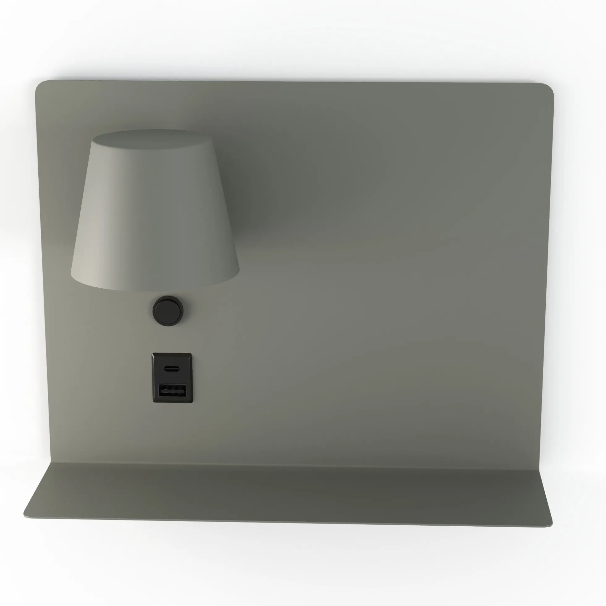 Aplique de pared para lectura con puerto USB y USBC "BASKOP" - 6W - Lado Izquierdo