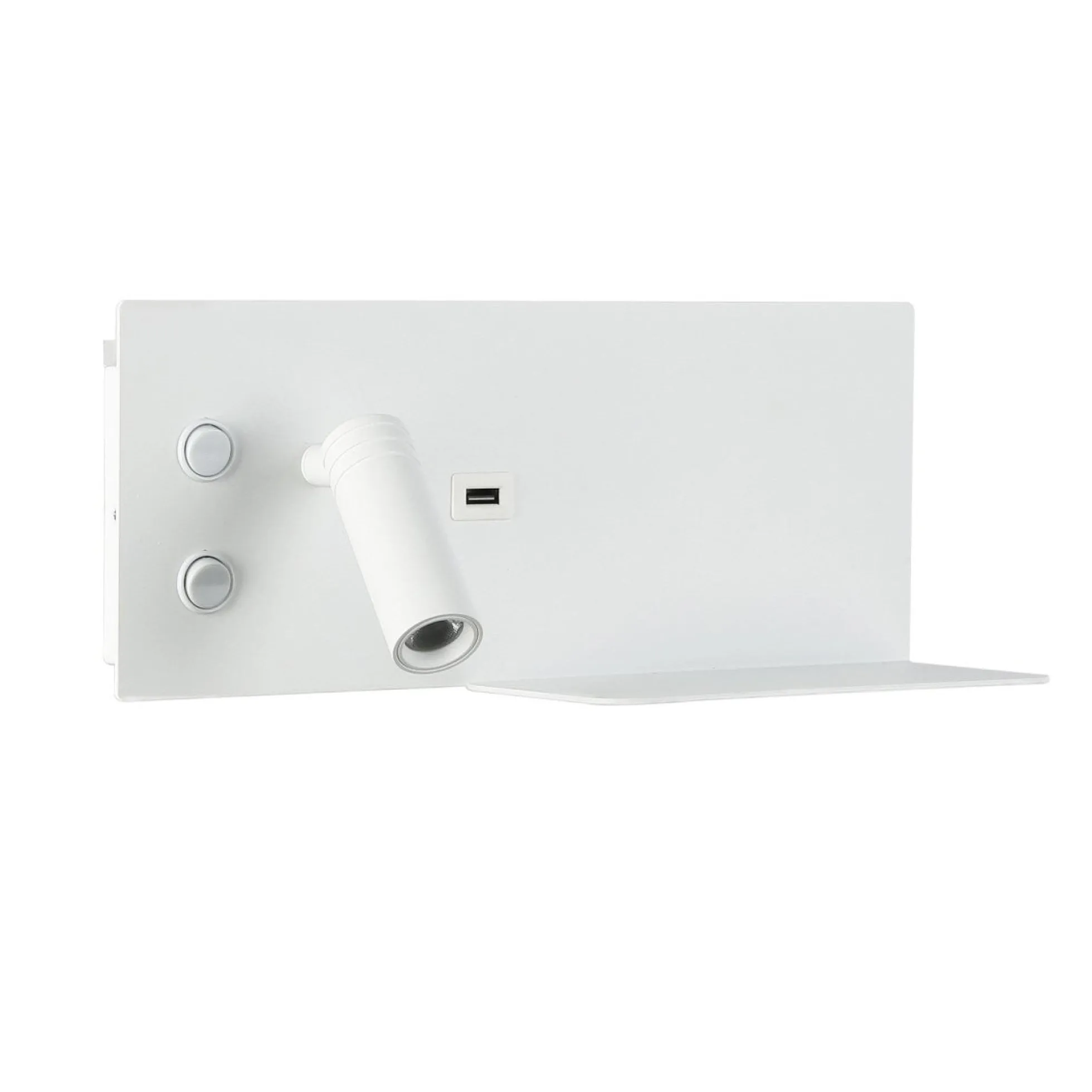 Aplique de pared para lectura con puerto USB "Kerta" - Iluminación doble - 3W+7W, lado izquierdo