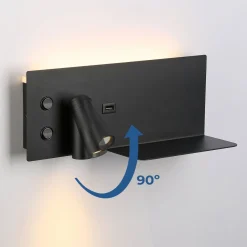 Aplique de pared para lectura con puerto USB